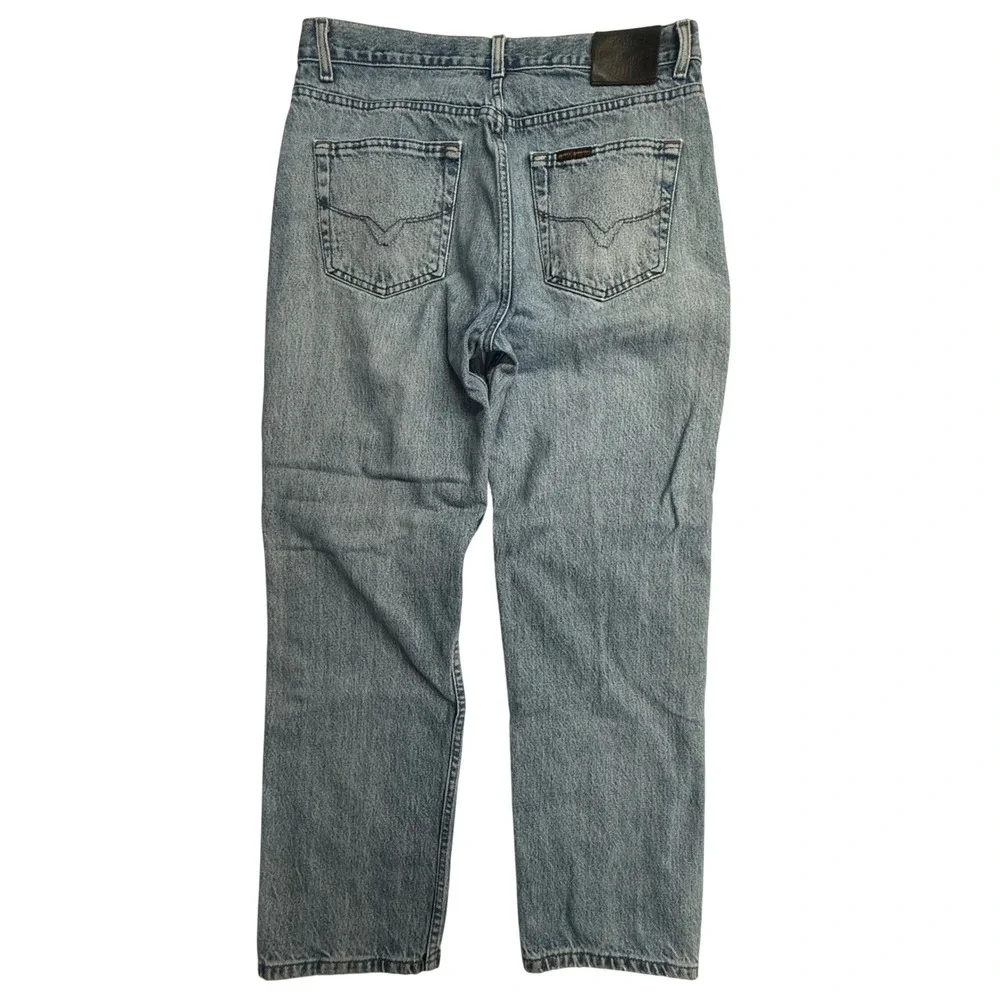 Harley Davidson Jeans Mens 34x30 Distressed Light Wash Straight Leg Biker